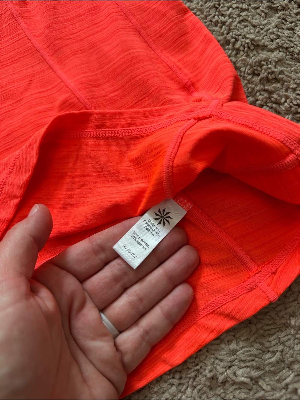 Athleta Bright Coral Orange Pacifica UPF Tank Top 1/4 Zipper Size M - Picture 7 of 7